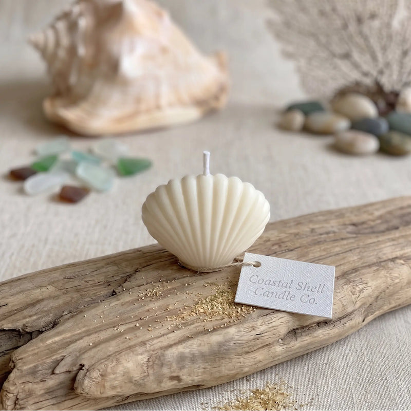 Shell Shaped Candle | Handmade Coastal Decor - handmade home fragrance gift