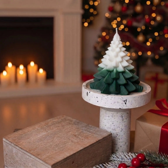 Christmas Fir Tree Candles | Festive Holiday Decor - handmade home fragrance gift