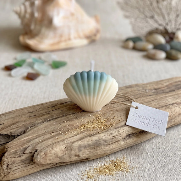 Shell Shaped Candle | Handmade Coastal Decor - handmade home fragrance gift