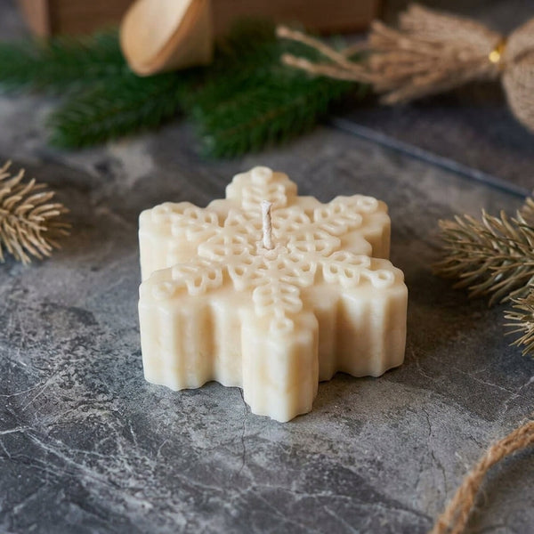Snowflakes Handmade Soy Candles Christmas Candle - Festive Holiday Cheer - handmade home fragrance gift