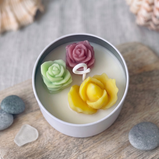Cactus Jar Candle — Tricolor Rosette Garden | Soy Wax, Handmade in USA - handmade home fragrance gift