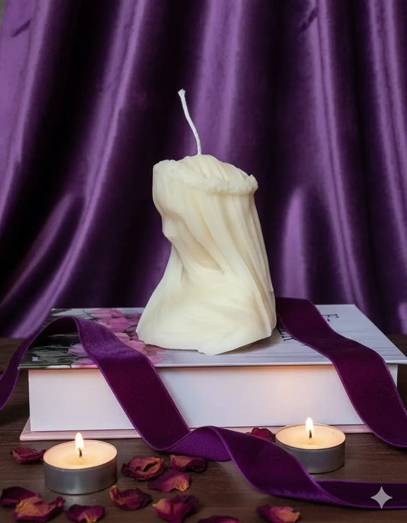 Large Veiled Lady Sculpture Candle - handmade home fragrance gift
