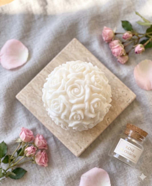 Rose Blossom Candle - handmade home fragrance gift