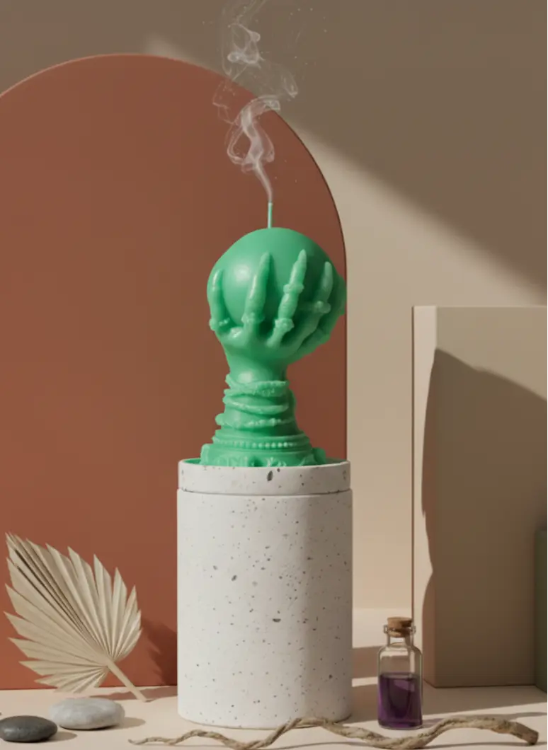 Crystal Ball Candle | Mystical Sculptural Soy Wax
