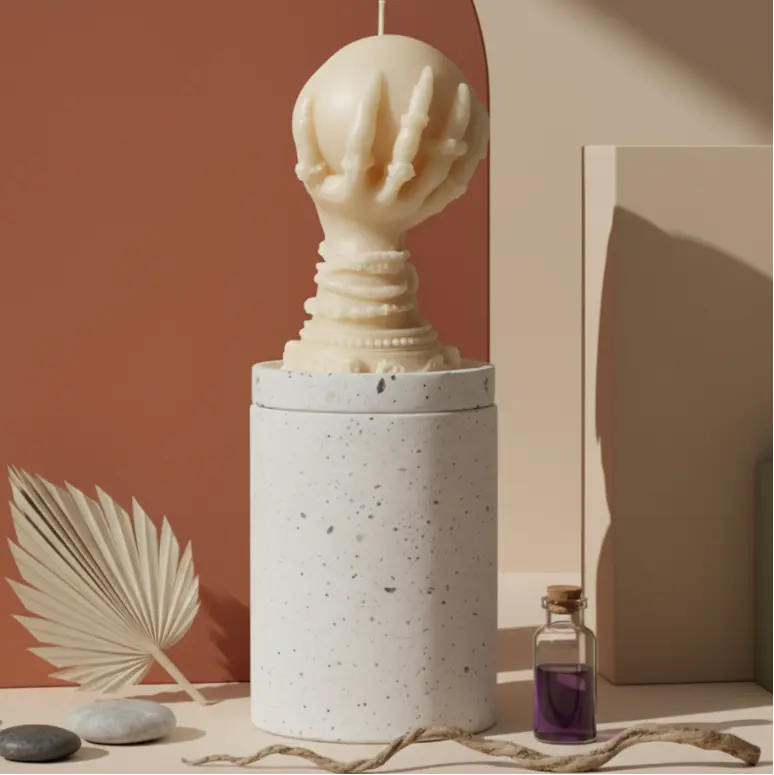 Witchy Crystal Candle | Crystal Ball Mystical Sculptural Soy Wax - handmade home fragrance gift