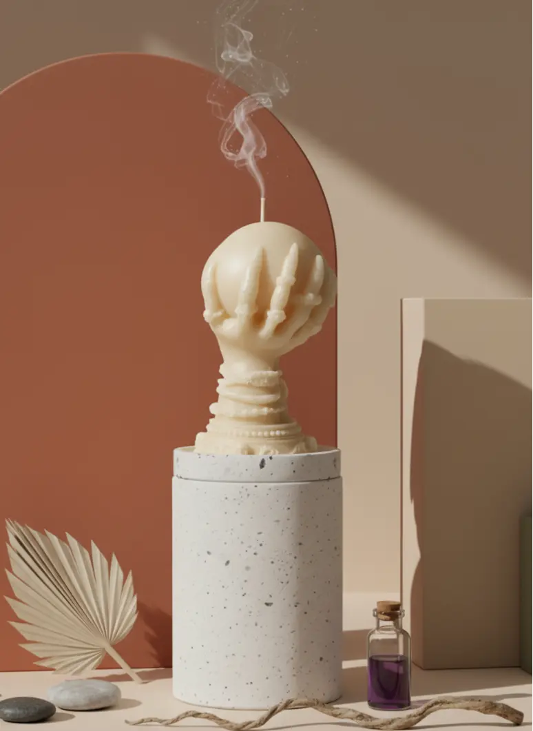 Crystal Ball Candle | Mystical Sculptural Soy Wax