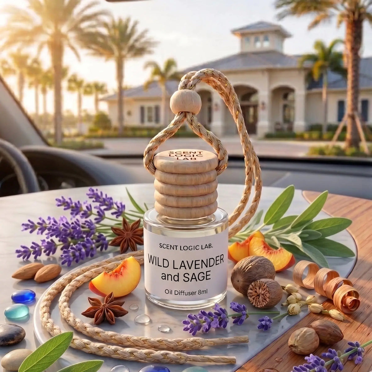 Luxury 8ml Car Diffuser in Floral Scents - handmade home fragrance gift