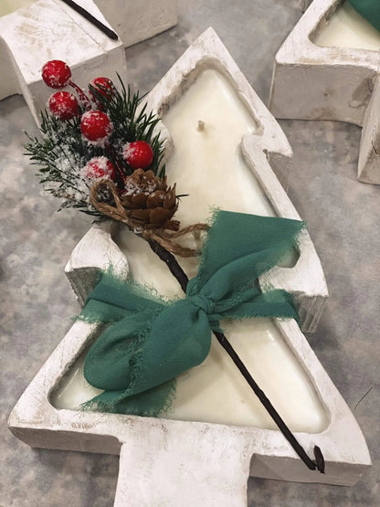 Christmas Tree Candle | Wood Bowl - handmade home fragrance gift