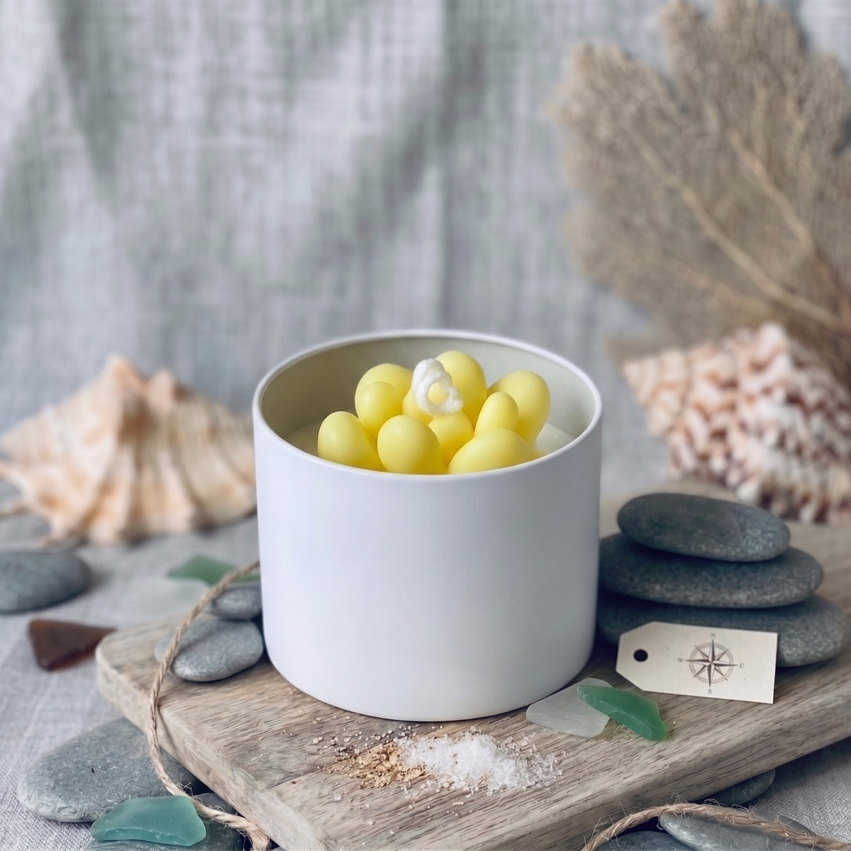 Cactus Jar Candle — Yellow Pebble Succulent | Soy Wax, Handmade in USA - handmade home fragrance gift