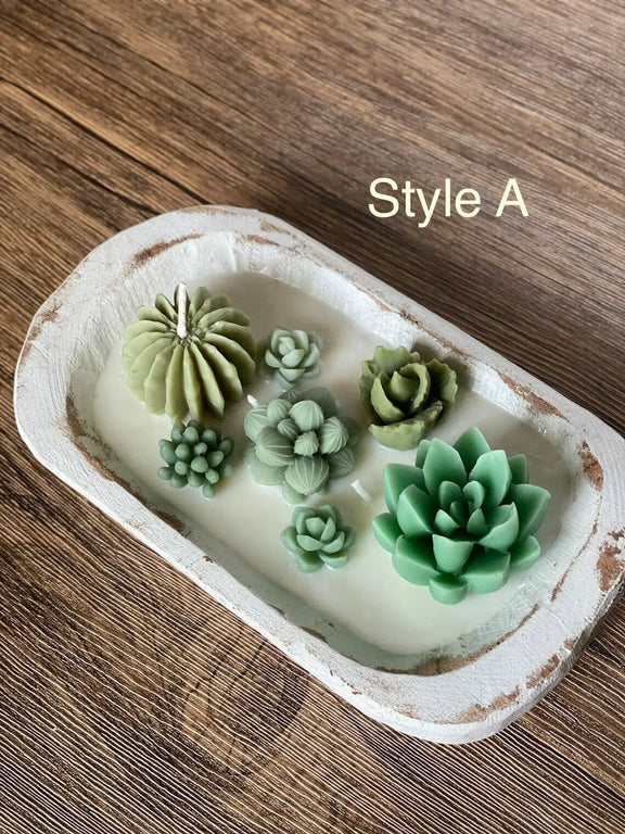 Arizona Dream Cactus Wooden Bowl Candle - handmade home fragrance gift