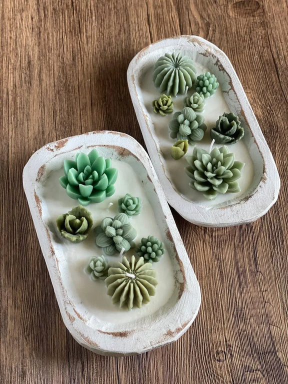 Arizona Dream Cactus Wooden Bowl Candle - handmade home fragrance gift