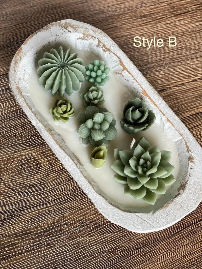 Arizona Dream Cactus Wooden Bowl Candle - handmade home fragrance gift