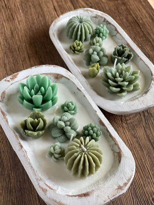 Arizona Dream Cactus Wooden Bowl Candle - handmade home fragrance gift
