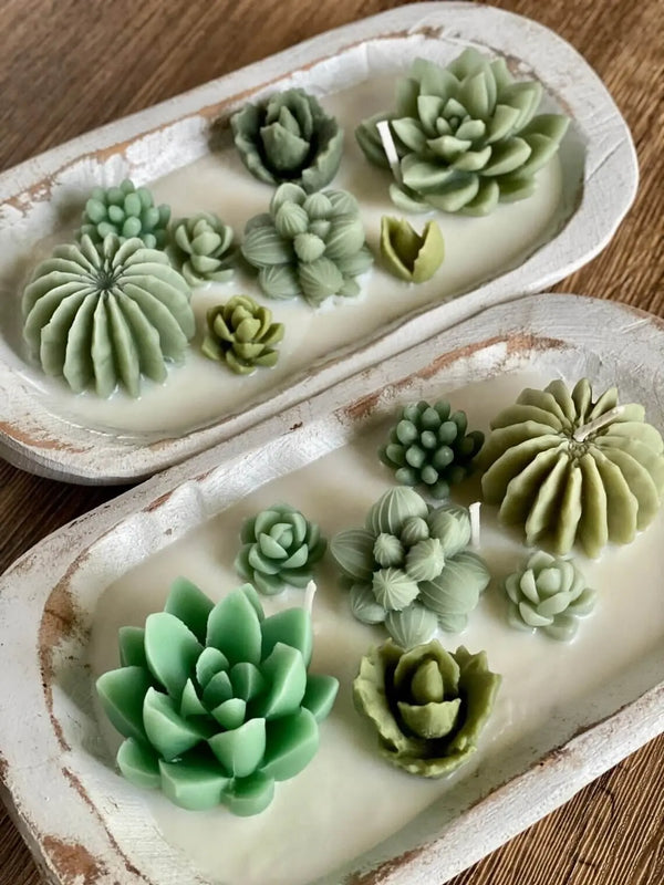 Arizona Dream Cactus Wooden Bowl Candle - handmade home fragrance gift