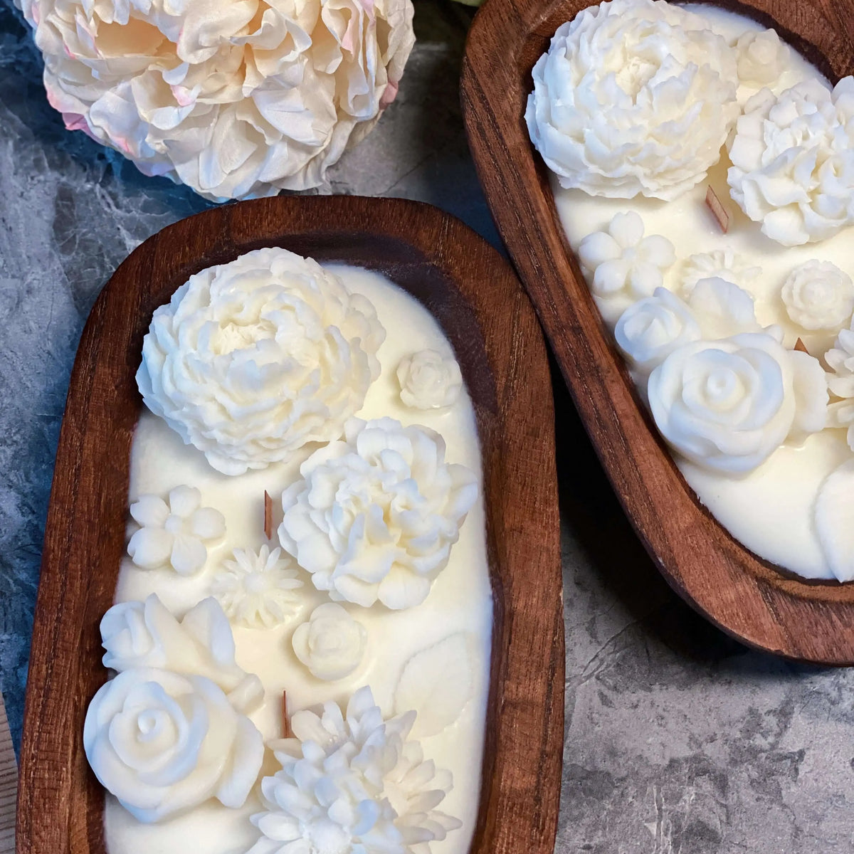 Botanical Garden Dough Bowl Candle - handmade home fragrance gift