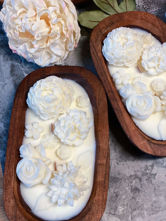 Botanical Garden Dough Bowl Candle - handmade home fragrance gift