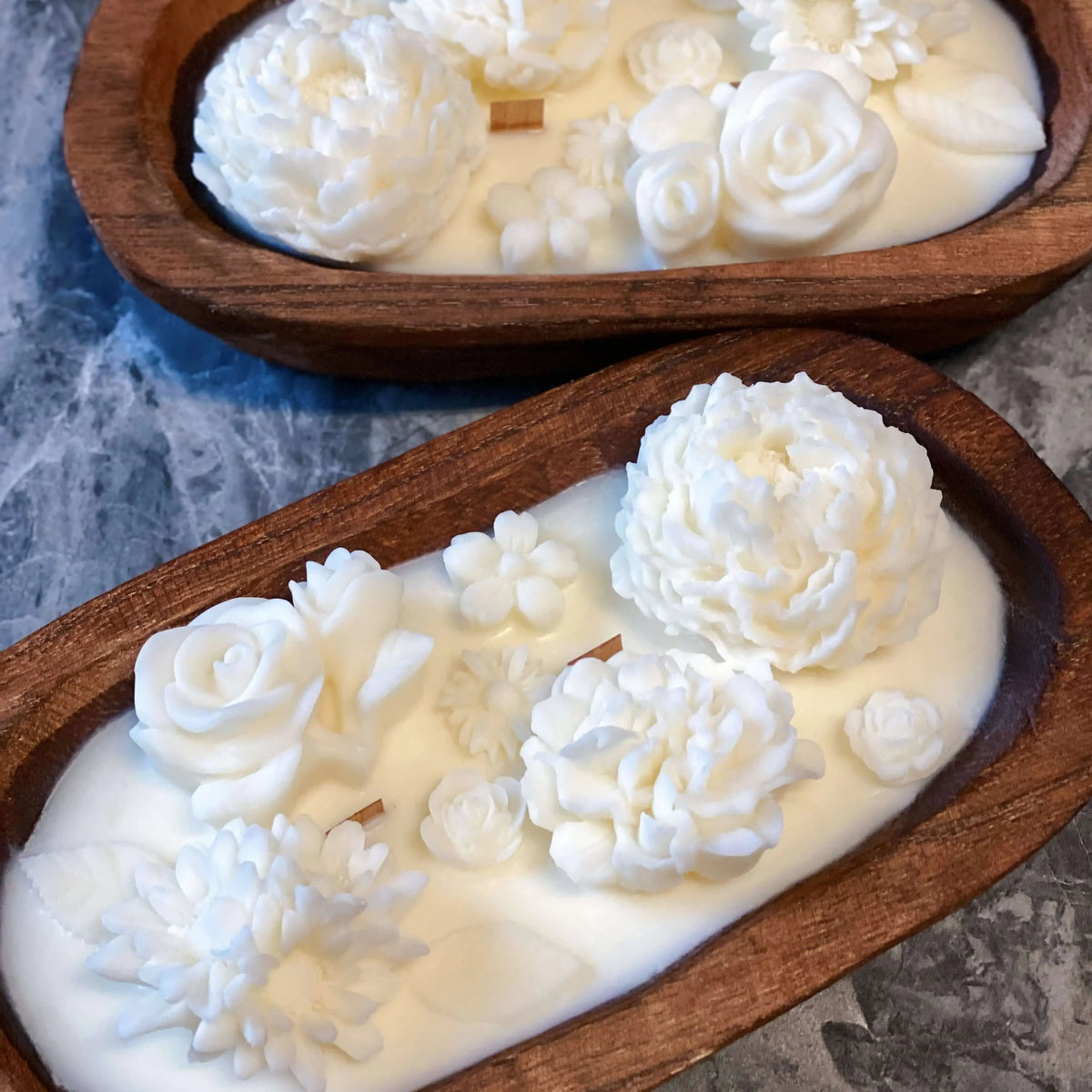Botanical Garden Dough Bowl Candle - handmade home fragrance gift