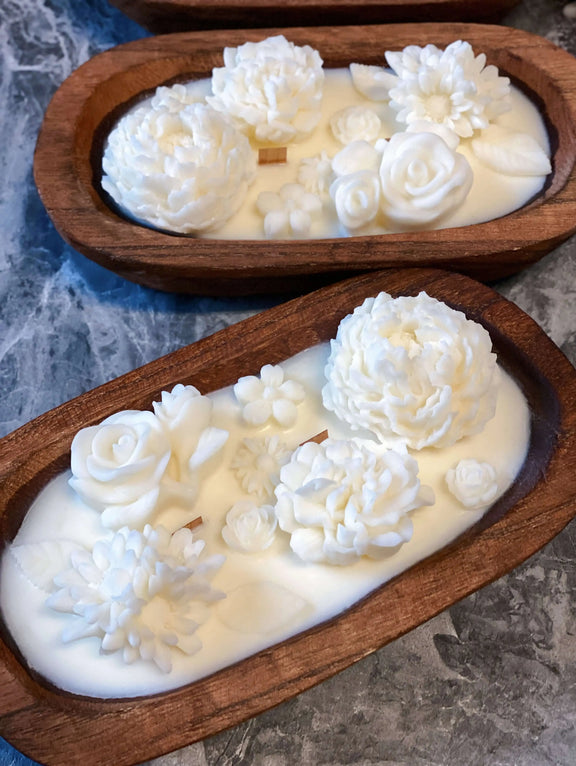 Botanical Garden Dough Bowl Candle - handmade home fragrance gift