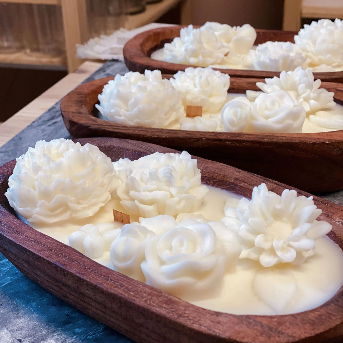Botanical Garden Dough Bowl Candle - handmade home fragrance gift