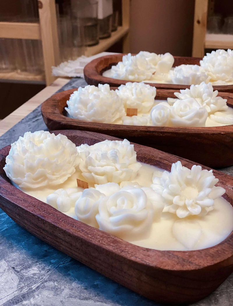 Botanical Garden Dough Bowl Candle - handmade home fragrance gift