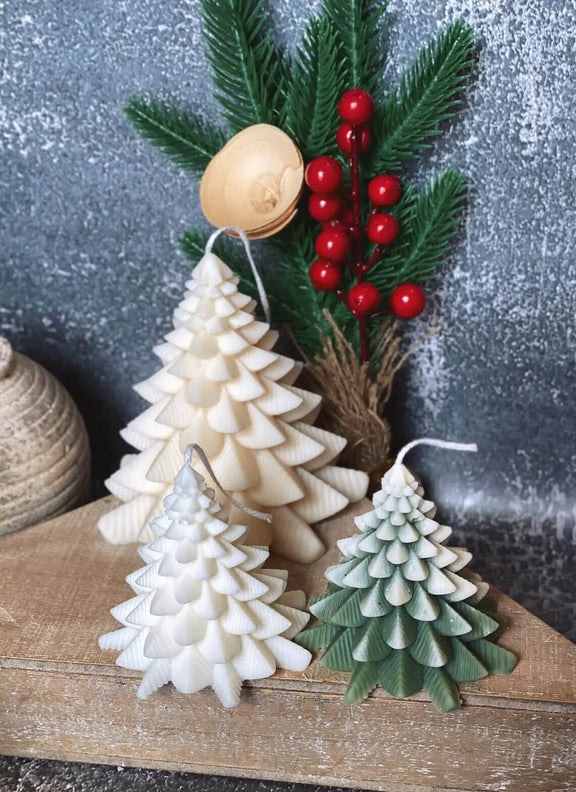 Christmas Fir Tree Candles | Festive Holiday Decor - handmade home fragrance gift
