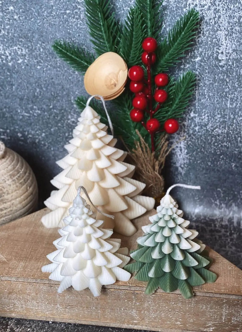Christmas Fir Tree Candles | Festive Holiday Decor - handmade home fragrance gift