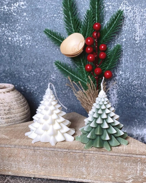 Christmas Fir Tree Candles | Festive Holiday Decor - handmade home fragrance gift