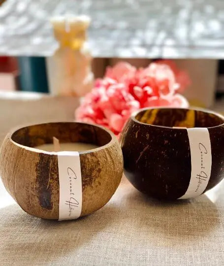 Coconut Shell Candle | Sustainable Home Decor - handmade home fragrance gift