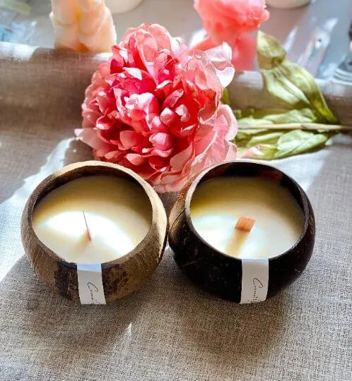 Coconut Shell Candle | Sustainable Home Decor - handmade home fragrance gift