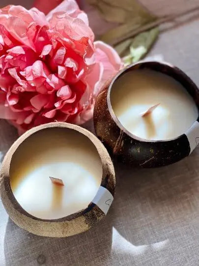 Coconut Shell Candle | Sustainable Home Decor - handmade home fragrance gift