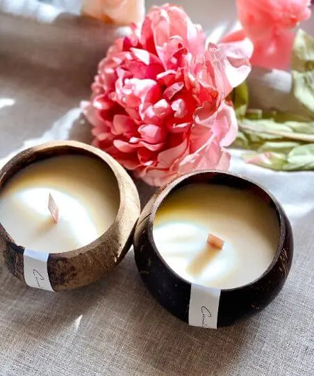 Coconut Shell Candle | Sustainable Home Decor - handmade home fragrance gift