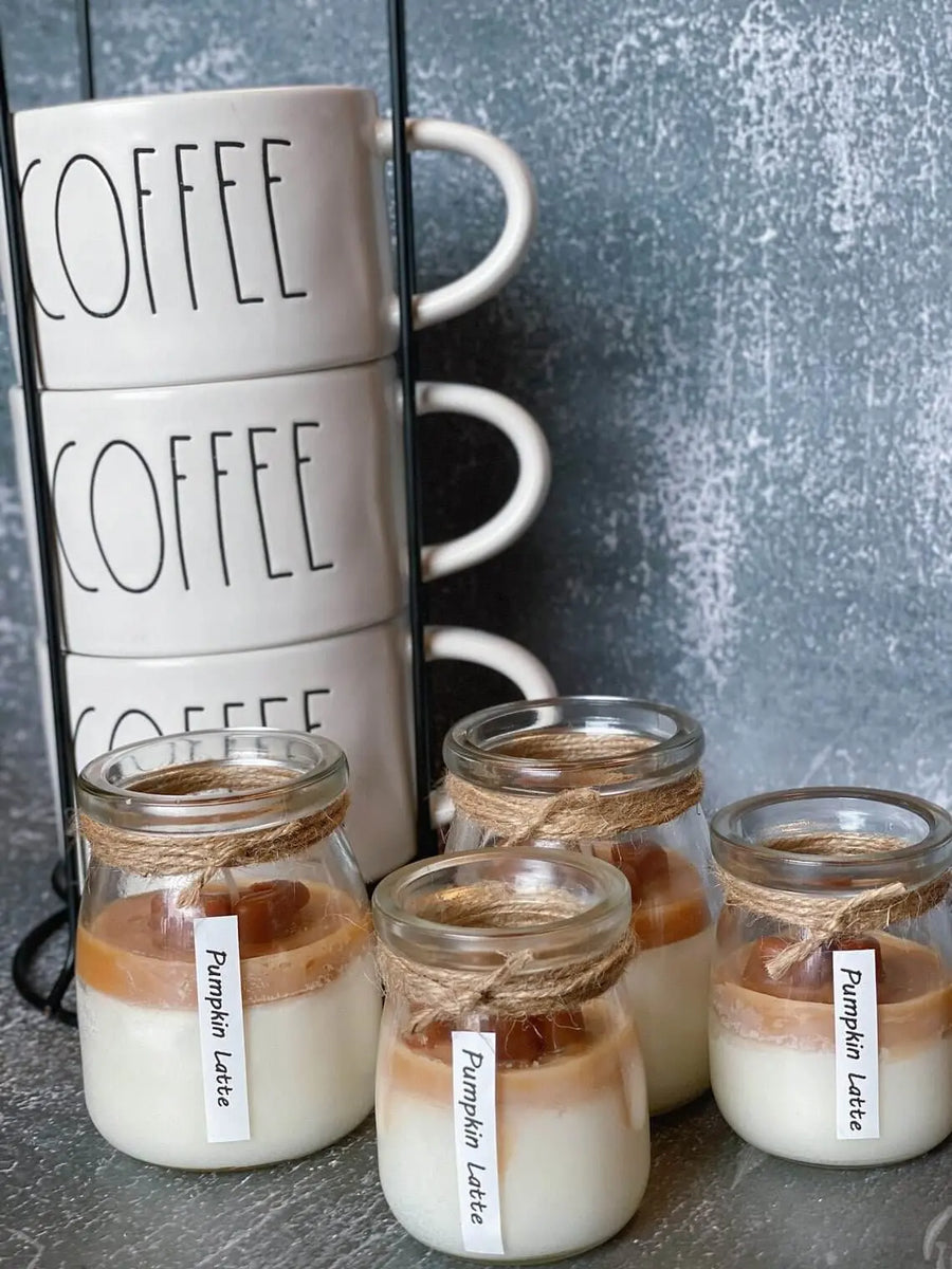 Coffee Candle in Glass Jar - handmade home fragrance gift