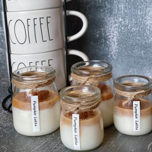 Coffee Candle in Glass Jar - handmade home fragrance gift