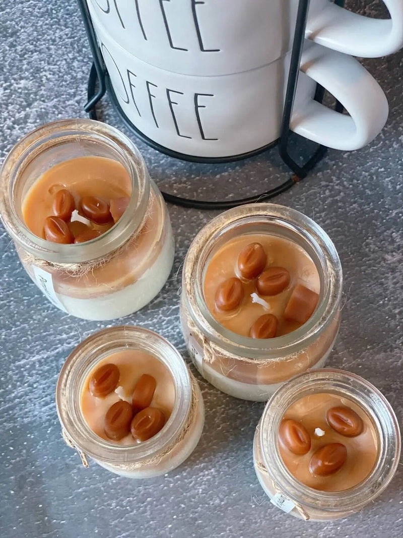 Coffee Candle in Glass Jar - handmade home fragrance gift