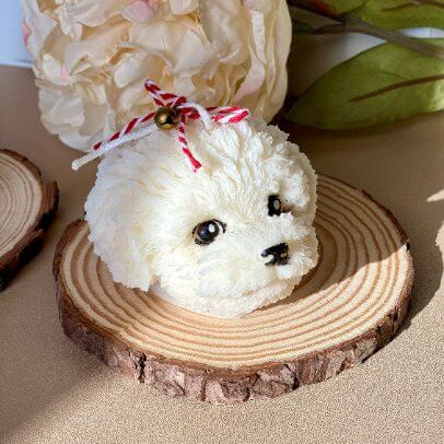 Cute Puppy Head Soy Wax Candle - handmade home fragrance gift