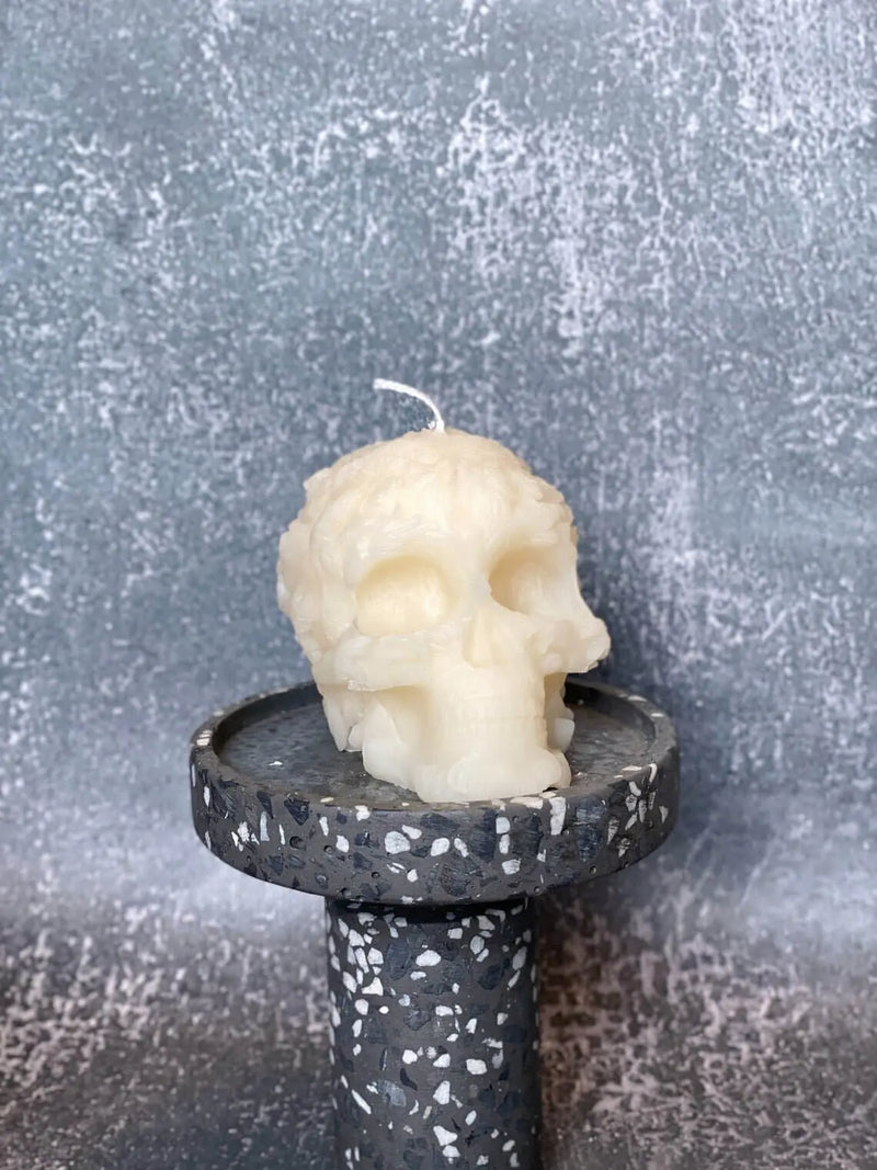 Floral Skull Candle | Gothic Soy Wax - handmade home fragrance gift