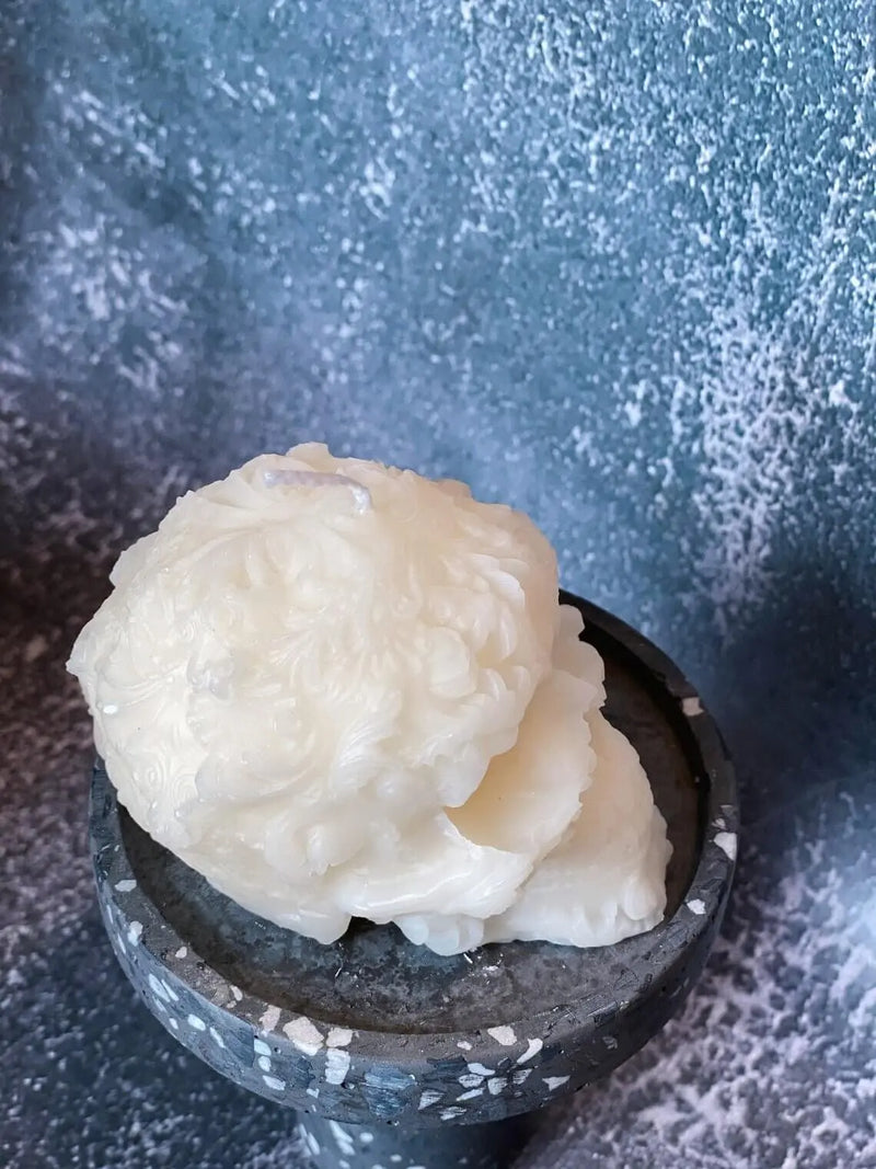 Floral Skull Candle | Gothic Soy Wax - handmade home fragrance gift