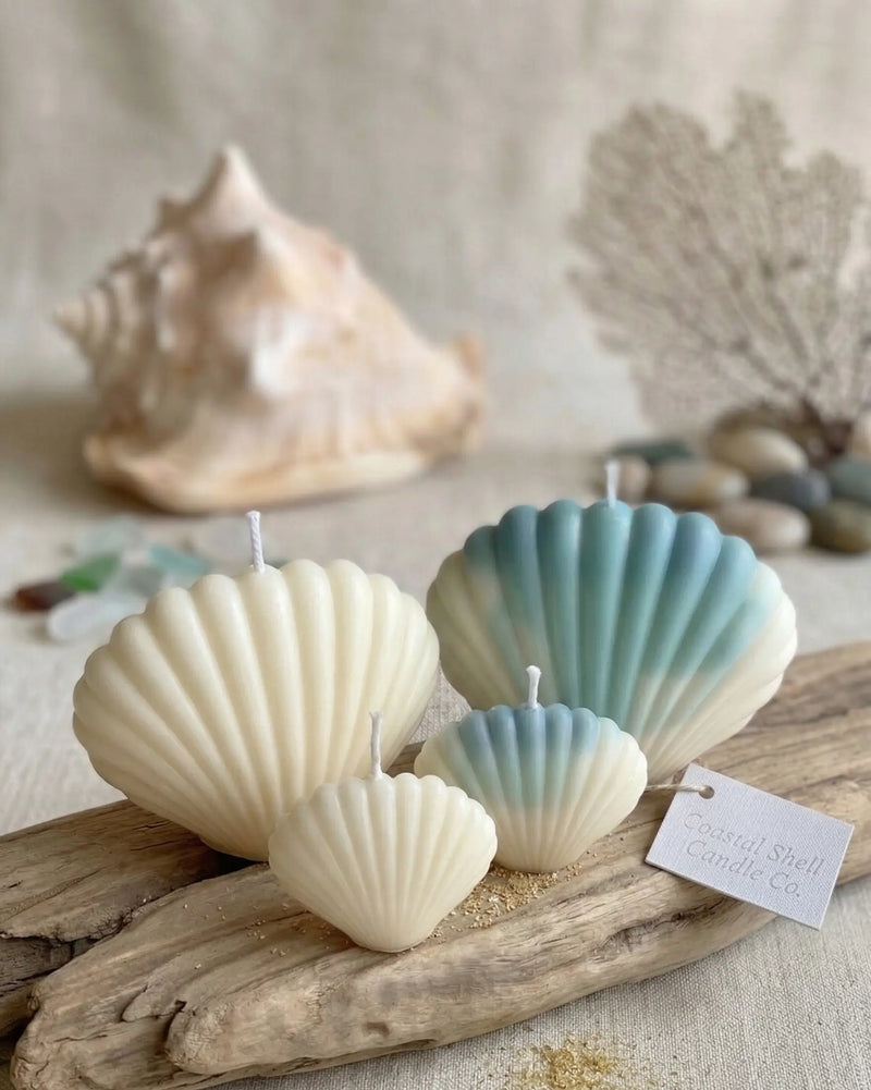 Shell Candle | Handmade Coastal Decor - handmade home fragrance gift