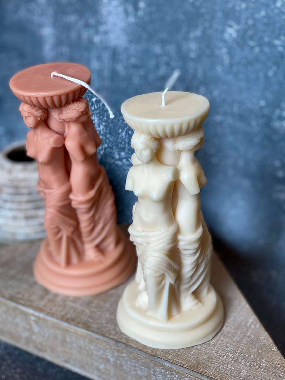 Goddess Sculpture Candle | Soy Wax Art Trio - handmade home fragrance gift