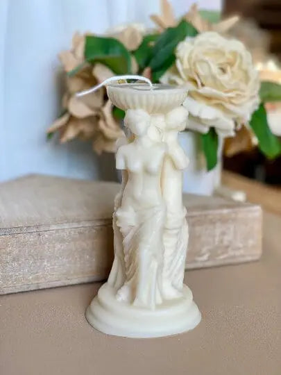 Goddess Sculpture Candle | Soy Wax Art Trio - handmade home fragrance gift