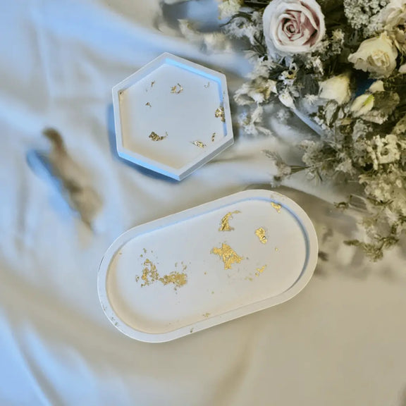Jesmonite Tray | Handmade Minimalist Décor - handmade home fragrance gift