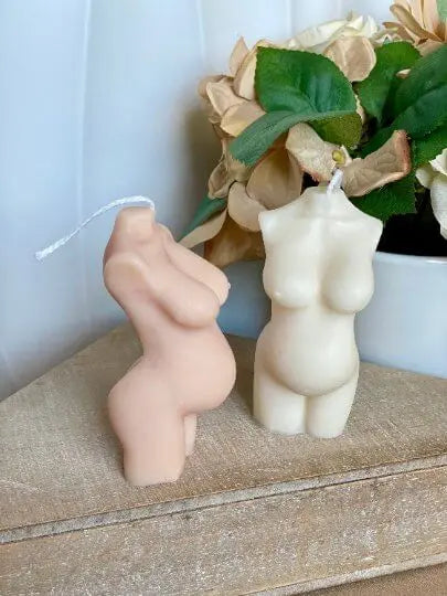 Mom-to-Be Candle |  Body Sculpture Art - handmade home fragrance gift