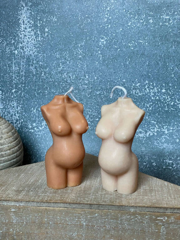 Mom-to-Be Candle |  Body Sculpture Art - handmade home fragrance gift