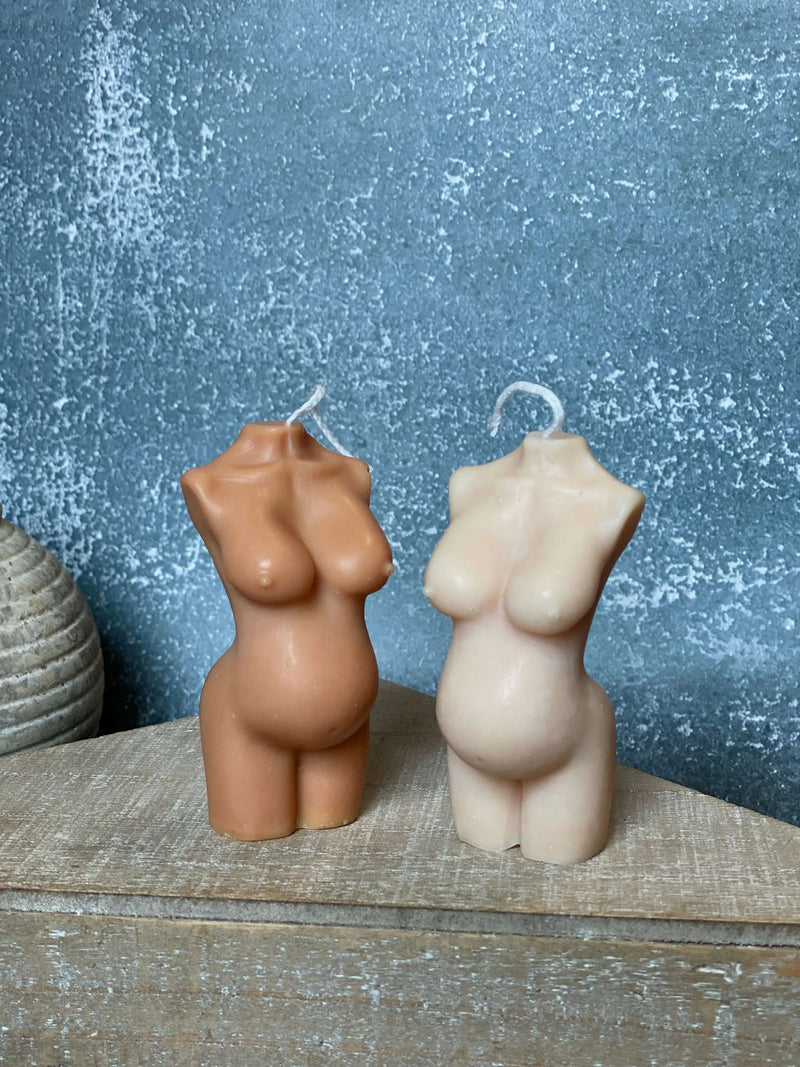 Mom-to-Be Candle |  Body Sculpture Art - handmade home fragrance gift