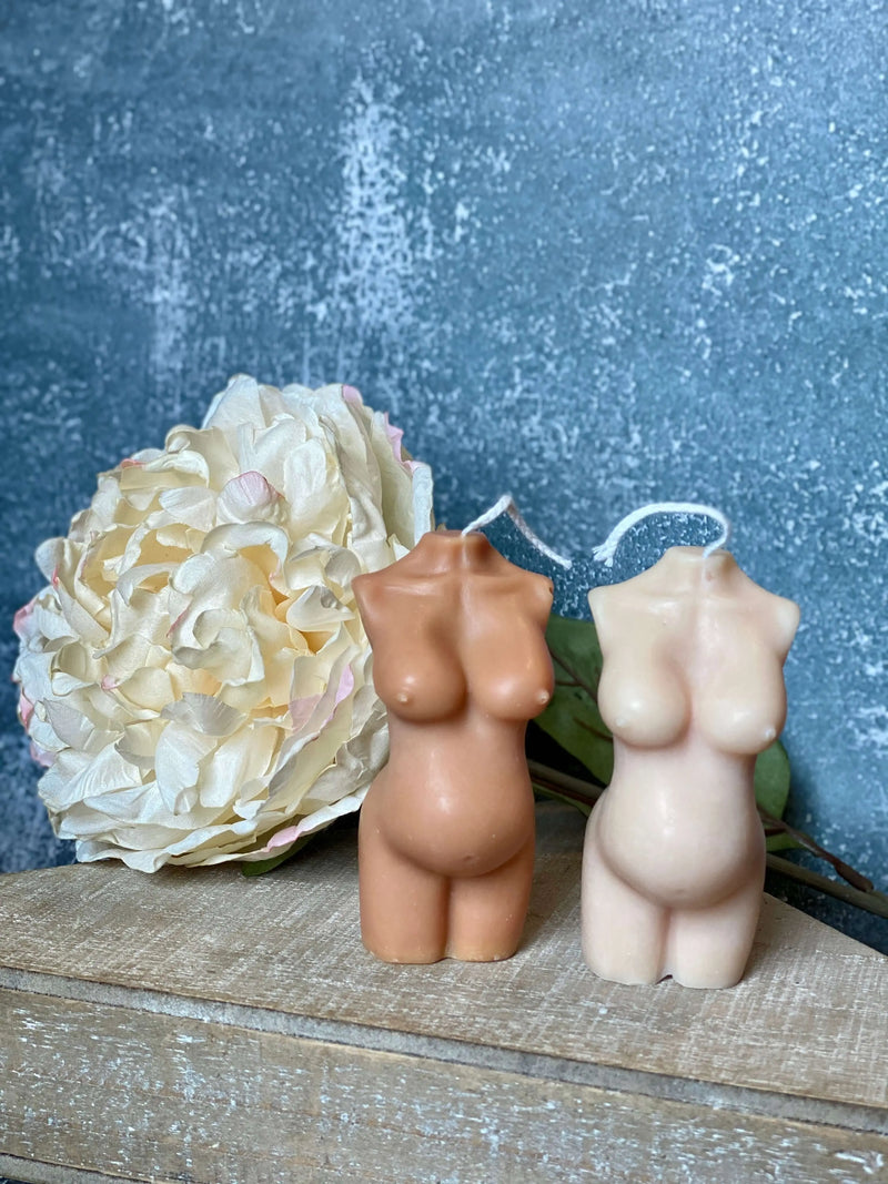 Mom-to-Be Candle |  Body Sculpture Art - handmade home fragrance gift