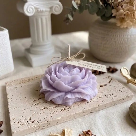 Peony Scented Candle — Floral Soy Candle for Elegant Luxury - handmade home fragrance gift