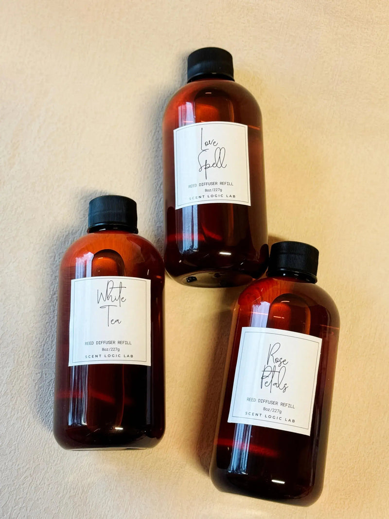 Reed Diffuser Refill – 8oz | Fruity Scents, Essential Oil Infused - handmade home fragrance gift
