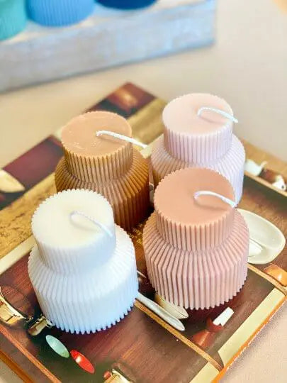 Ribbed Pedestal Handmade Candle - handmade home fragrance gift