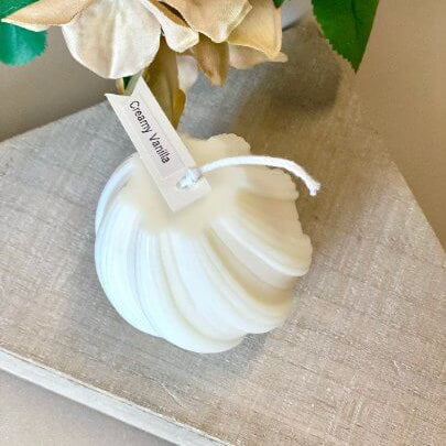 Ribbed Twirl Candle - Handcrafted Soy Wax Decorative Accent - handmade home fragrance gift