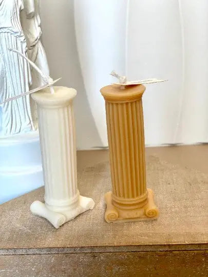Roman Column Pillar Candle - Handcrafted Soy Wax Decor for Elegant Home Styling - handmade home fragrance gift